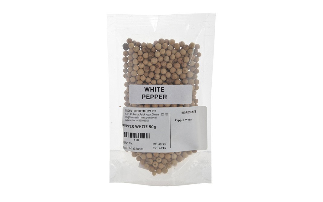Brown Tree White Pepper    Pack  50 grams